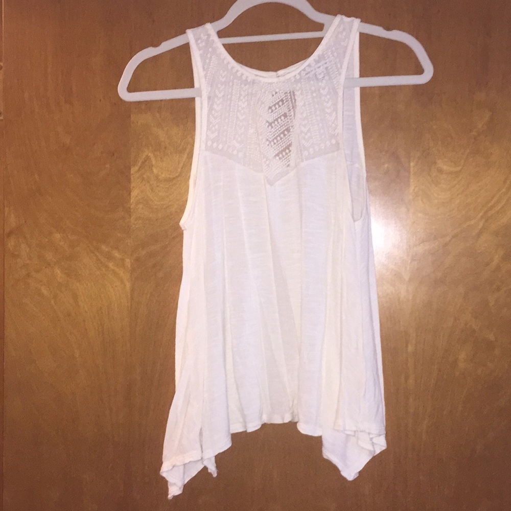 AEO Cream Tank with Detail Stitching